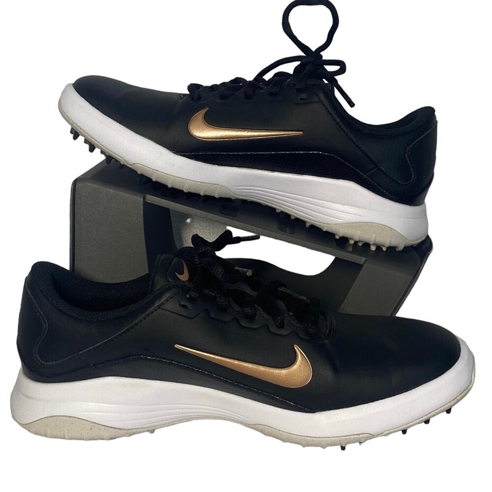 NIKE Vapor Golf Shoes Black/White/Gold women sz 8